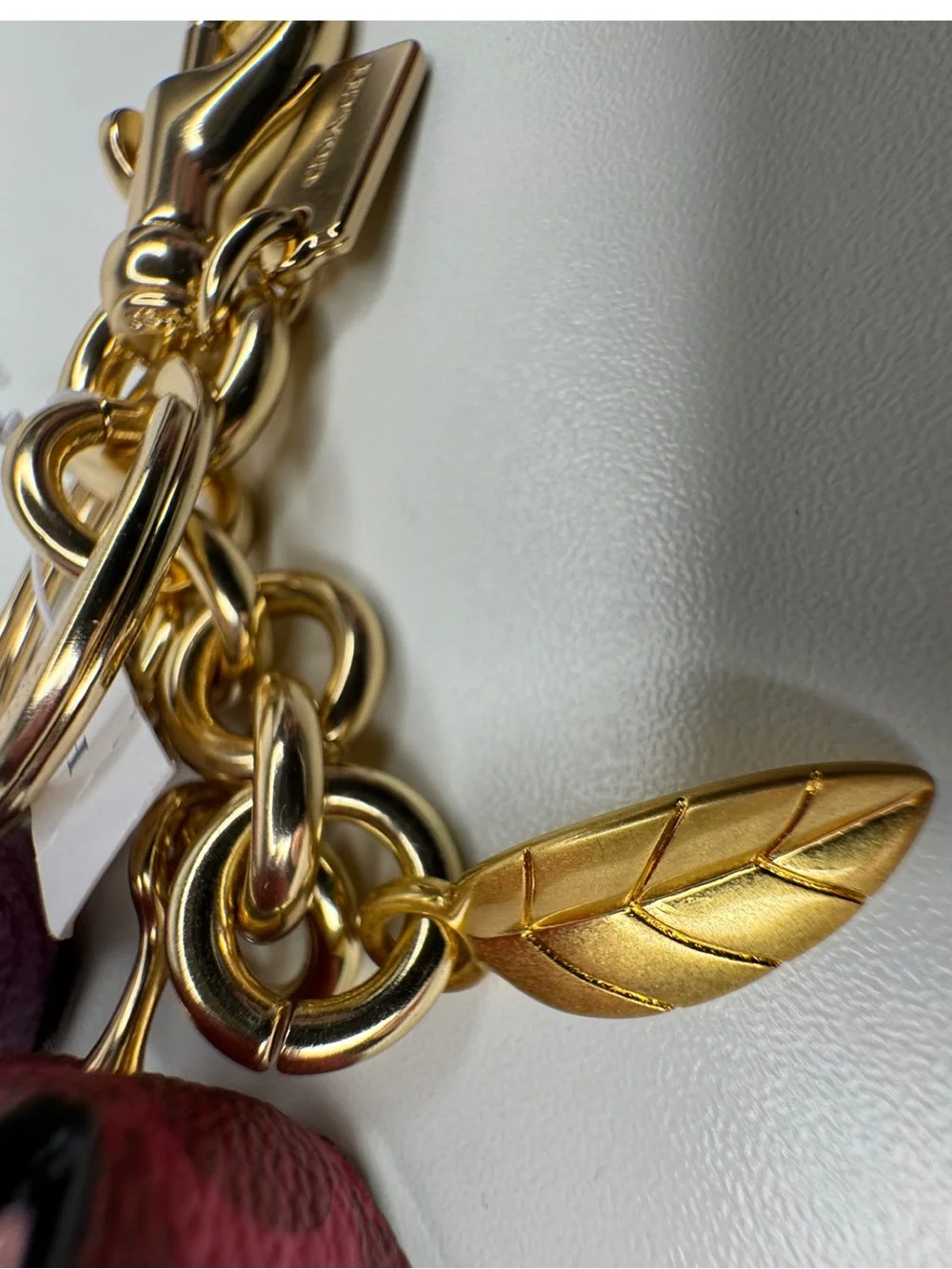 Coach Signature C Pink And Purple Gold Fob Charm Keychain NWT - Picture 9 of 14